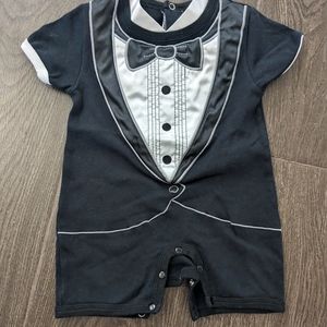 Baby Tuxedo Romper, 6-12m